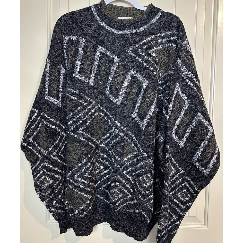 Vintage Le Tigre Pullover Sweater Cosby‎ Style Large Tall thick 90s 80s USA